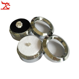 Lote de 60 Cajas de Metal <span class=keywords><strong>para</strong></span> Exhibición de Joyas, Caja Redonda Visible de Acero Inoxidable <span class=keywords><strong>para</strong></span> Almacenamiento de Gemas y Diamantes con Inserto Blanco y Negro - Product Image 5