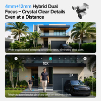 Caméra de sécurité extérieure 4K UHD WiFi CS621ZS avec détection humaine par IA, vision nocturne, audio bidirectionnel, 4 objectifs, IP66, résistante aux intempéries