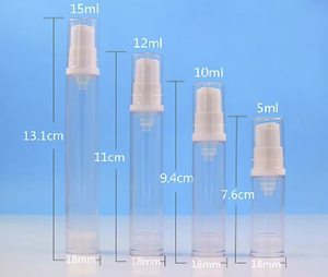 Botella de plástico sin aire recargable Vacío Blanco Negro Bomba Prensa Contenedor de espuma Vial Caja para crema 5ml 10ml 12ml 15ml - Product Image 4