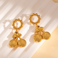 Summer New Trendy Fancy Charms pour la fabrication de bijoux Boucles d'oreilles en diamant délicates pour les femmes Boucles d'oreilles fraîches et douces en forme de cerise