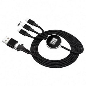 New Design Factory Price Mobile Phone Led Braided <b>Usb</b> Multi Charging <b>3</b> in 2 <b>Cable</b> Custom Promotional Gifts - Product Image 1