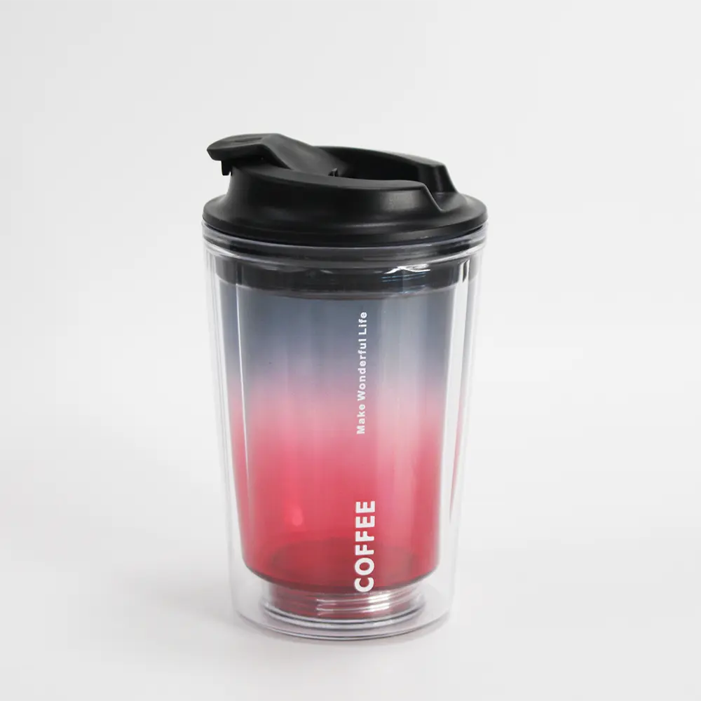Double-layer coffee cup with replaceable inner liner styled as a coffee cup