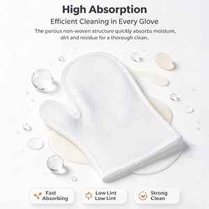 Gants jetables, lingettes humides non tissées, gants de nettoyage en profondeur pour animaux, lingettes de bain pour chiens et chats - Product Image 5