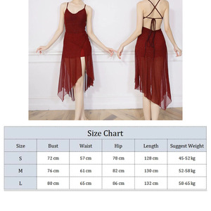 Vestido de baile latino con abertura y brillos para mujer, con sujetador y ropa interior incorporados, sin espalda, disfraz de baile para mujer - Product Image 4