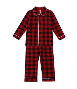 Conjunto de pijama a cuadros para niñas, ropa de dormir de manga larga, traje navideño para hermanos - Product Image 3