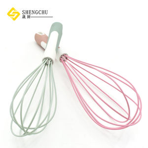 Batteur à œufs en silicone de 10/12 pouces, ustensile de cuisine pour la pâtisserie, <span class=keywords><strong>manuel</strong></span>, facile à utiliser pour fouetter les blancs d'œufs/la crème <span class=keywords><strong>double</strong></span> pour obtenir des pics doux - Product Image 4