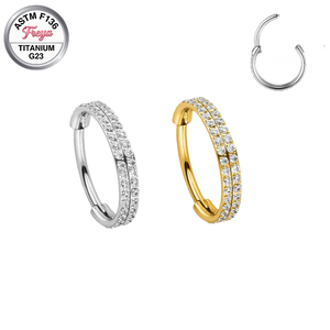 Orecchini in Titanio ASTM F136 con Zirconi a Doppio Strato, Anelli per Daith, Helix, Lobo, Anelli per Naso, Septum Clicker, Gioielli per Piercing Corporeo alla Moda - Product Image 4