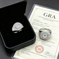 Bague en argent S925 avec moissanite couleur D, bijoux tendance hip-hop en argent pur, bagues en moissanite, bagues tendance