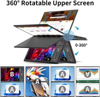 Monitor Portátil Dual de 18.5 Pulgadas, 1080P FHD IPS, 100Hz, Retroiluminación LED, Plegable, Extensor de Pantalla para Portátil, Tipo C USB-C, Plug&Play, para Viajes