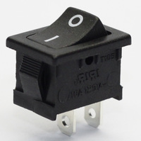 Saklar Rocker ON/OFF Berkualitas Tinggi 6A 250V SPST 2 Pin Kecil Warna Hitam