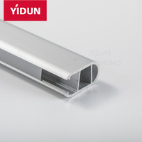 Profilé LED en aluminium pour plafond en plâtre architectural, bande lumineuse extrudée, canal de lumière pour cloison sèche, supports de lampe sans soudure, bases AC