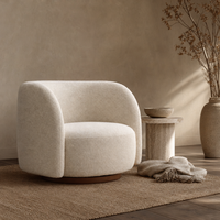 Fauteuil pivotant Boucle avec accoudoirs rembourrés, fauteuil de lecture moderne, canapé individuel pour salon et chambre à coucher