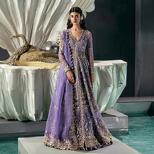 Fashionista International Elegant Women's Modal Salwar Kameez Long Sleeve Embroidered Geometric Pattern Ankle Length - Product Image 1