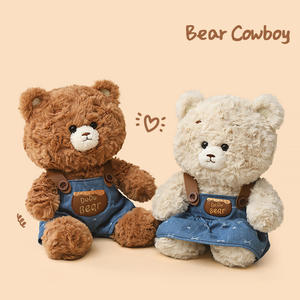 Alta calidad personalizar Unisex lindo Pp algodón Animal relleno alivio del estrés juguete oso <span class=keywords><strong>de</strong></span> <span class=keywords><strong>peluche</strong></span> con vaquero para fiesta - Product Image 2
