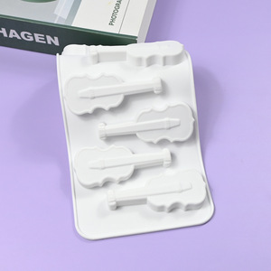 6 violín instrumentos musicales moldes de silicona para hornear pasteles francés Mousse pastel moldes DIY guitarras moldes para galletas de Chocolate - Product Image 4