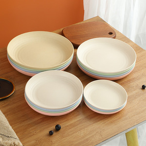 Lightweight wheatgrass trays, non-breakable deep serving dishes, household reusable plastic tray cutlery