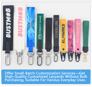 High Quality Woven Embroidered Logo Polyester Short Wrist <strong>Lanyard</strong> for Keys Custom Women Holder <strong>Cute</strong> <strong>Lanyards</strong> - Product Image 6