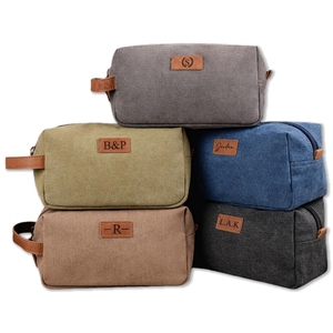Neceser de Viaje Personalizado - Bolsa de Aseo <span class=keywords><strong>para</strong></span> Hombre - Bolsa de Afeitar de Lona con Nombre Personalizado - Estuche de Maquillaje de Gran Capacidad - Product Image 1
