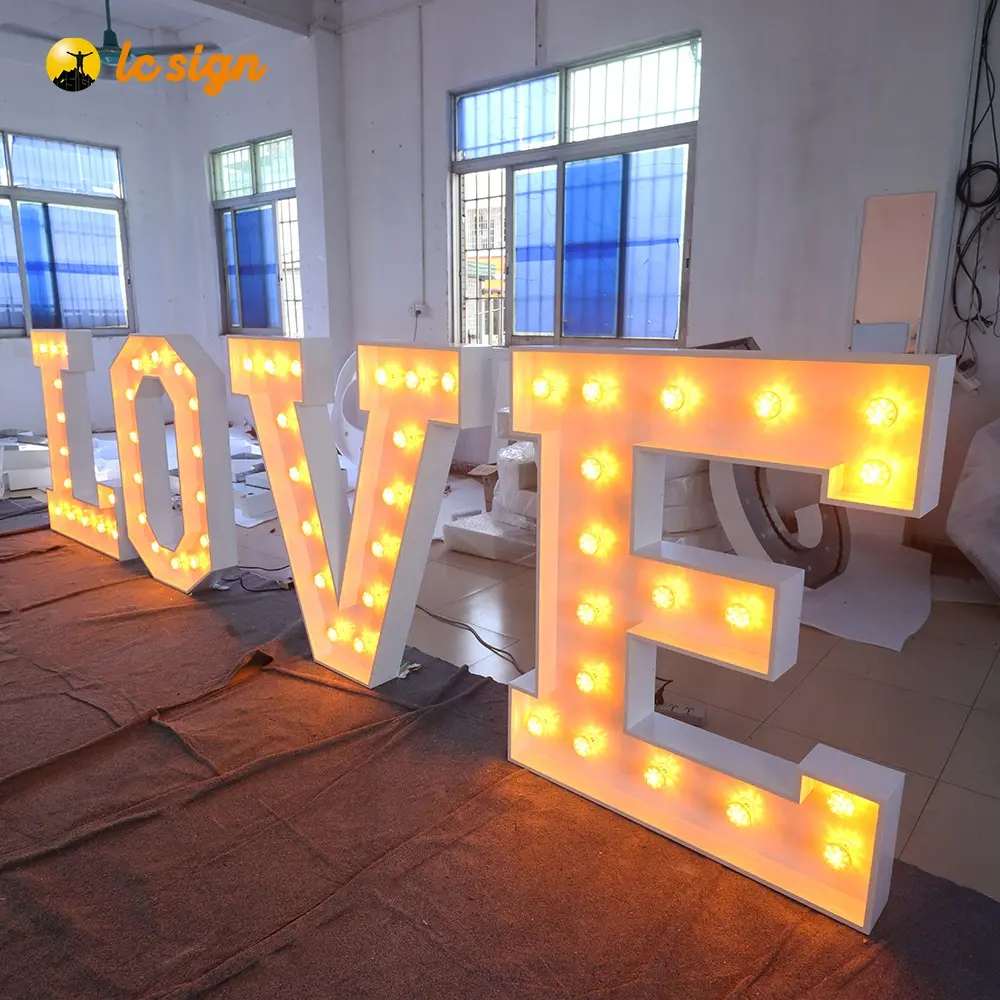 Wedding Decor Light Bulb Alphabet Giant 4ft Love Marquee Letters with Light Bulbs