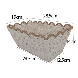 来源制造商用于组织装饰存储的纸绳储物篮