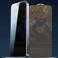 Protection d'écran de confidentialité HUAYUAN pour iPhone Duo 18 17 16 Pro Max, en verre haute teneur en aluminium, anti-poussière, antistatique, avec filet de protection et inclinaison de 25 degrés