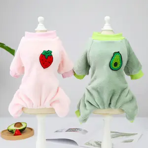 Wholesale Plush Cotton Pets Dogs Bodysuits Solid Soft Home Pajamas for Dogs