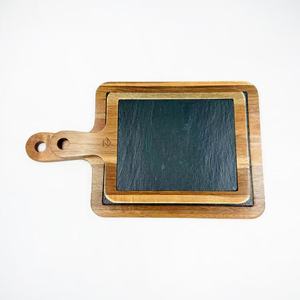 Acacia <b>Wood</b> Slab Cutting Board Set 33.5x20cm 41.5x24.5cm Rectangle Cheese Serving Kitchen Chopping <b>Block</b> - Product Image 2