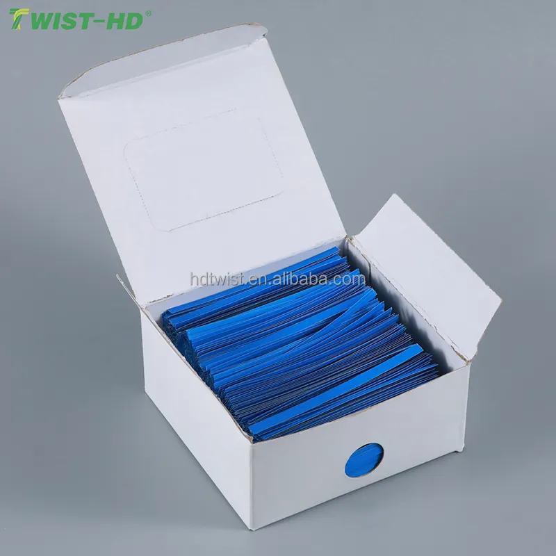 2000PCS/BOX Twist Ties Custom Print Paper/Plastic Twist Tie with Iron Wire Inside