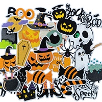 32 Pièces de Patchs Brodés Thermocollants Halloween, Motifs Fantôme Blanc et Citrouille, Appliques Thermocollantes pour DIY sur Sacs, Sacs à Dos, Chapeaux