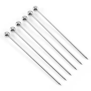 Piques à <span class=keywords><strong>cocktail</strong></span> en acier inoxydable 304, réutilisables, outils de <span class=keywords><strong>bar</strong></span> en métal, brochettes à martini et olives en acier inoxydable - Product Image 1