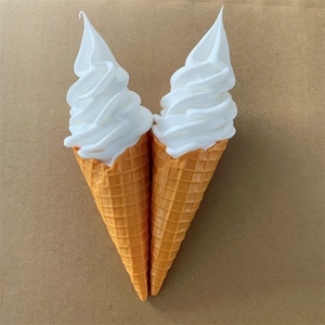 8.66inch 22cm Soft Serve Original Simulated Food Display Faux Ice Cream Props <b>Party</b> Plastic Secure Waffle Cone White Head - Product Image 2