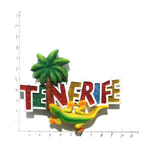 Imán de nevera personalizado de España, <span class=keywords><strong>Tenerife</strong></span>, diseño 3D de resina con forma de lagarto, loro, tortuga, hecho a mano, ecológico - Product Image 6
