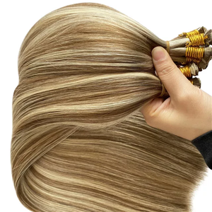 Jasminebeauty 100g Genius Weft Hair Blonde Highlights Double Drawn Hand Tied Genius Weft Human Hair Extensions Europe hair - Product Image 3