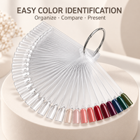 Présentoir professionnel double face pour échantillons de vernis à ongles, avec embouts de test à dégagement rapide et nettoyage facile, kit d'entraînement pour manucure