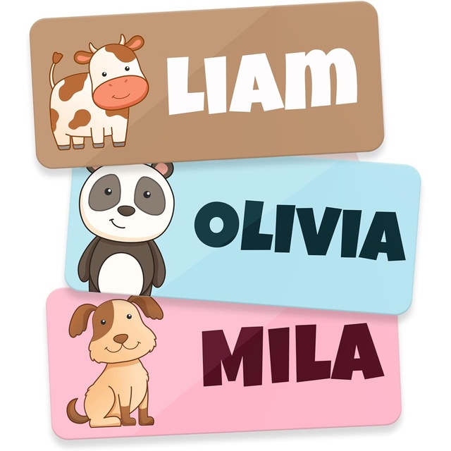 Personalized Daycare Name Labels for Kids Waterproof Name Stickers for School Baby Bottles Clothing Washable Stick on Labels