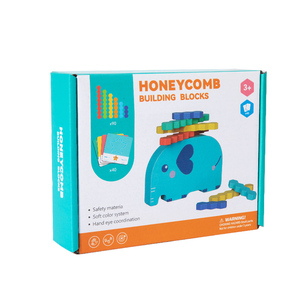 Hot Poplar Splint Cheap Wholesale Intelligent Education Elephant Stacked Music Honeycomb Building Blocks Toys for Kids - Product Image 1