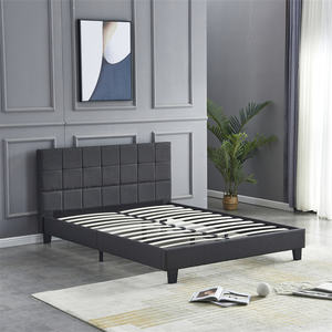 Marco de cama de precio barato Tamaños personalizados Marco de cama individual doble tamaño Queen Marco de cama de plataforma tapizado con estilo - Product Image 2