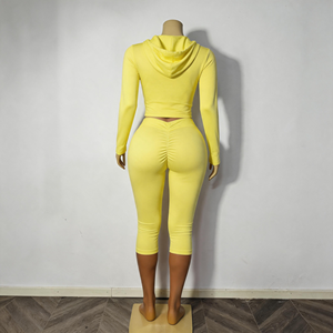 2026 Cropped <strong>Hoodie</strong> Capri <strong>Leggings</strong> <strong>Set</strong> for <strong>Women</strong> Y2K Jacket <strong>and</strong> Cropped <strong>Leggings</strong> 2 Piece Yoga <strong>Set</strong> Custom Logo Summer - Product Image 5