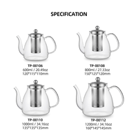 Théière en verre avec infuseur en acier inoxydable 600 ml / 20,49 oz, théière transparente en borosilicate pour le chai, le thé au lait, l'eau infusée aux fruits