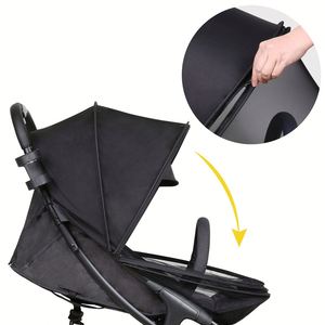 Pare-soleil et moustiquaire universels 2-en-1 pour poussette, housse de poussette avec protection UV et fermeture éclair bidirectionnelle pour landau - Product Image 3