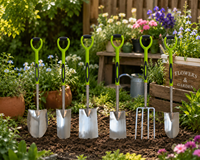 Bêche de jardin de haute qualité pour creuser, avec poignée ergonomique en acier inoxydable, manche tubulaire ERGO, pointe ronde, bêches métalliques pour le jardinage