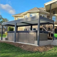 Pergola bioclimatique motorisée en alliage d'aluminium DEARHANS à toit à lames orientables, résistante au gel, durable et anti-insectes