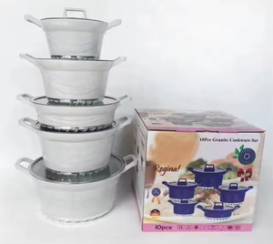 Conjuntos de Utensílios de Cozinha de Granito de Alta Qualidade, Panelas e Frigideiras Antiaderentes de Alumínio com Revestimento de Mármore, Conjunto de Utensílios de Cozinha por Atacado - Product Image 4