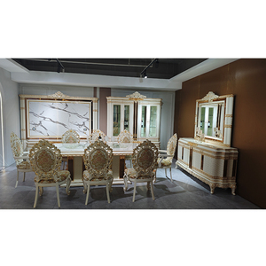 Set da <span class=keywords><strong>Pranzo</strong></span> di Lusso in Stile Europeo Moderno, Tavolo in Legno con 8 Sedie, Arredamento per Sala da <span class=keywords><strong>Pranzo</strong></span> e Soggiorno - Product Image 5