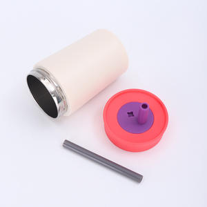 Gobelet isotherme pour enfant 12oz sans BPA, en acier inoxydable 304, avec couvercle et paille, pour boissons chaudes et froides - Product Image 4