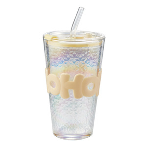 Gobelet en verre à grande capacité avec paille, couleur unie, pour eau et jus, cadeau de rentrée scolaire - Product Image 5