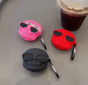 Sọ <span class=keywords><strong>Head</strong></span> sạc không dây trường hợp đối với AirPods Pro mềm Silicone tai nghe phụ kiện Keychain TPU Chất liệu bảo vệ hộp tai nghe - Product Image 3