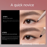 QIAWES Dubbelzijdige Blade Mosquito Wing Eyeliner Pen Kruiden- en chemische ingrediënten Natuurlijke, langdurige, waterdichte kleurmodel