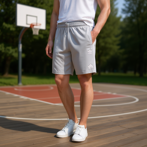 Adidas <b>Men's</b> Basketball <b>Shorts</b> XS Knitted <b>Elastic</b> <b>Waist</b> Mid Length Solid Color Front Logo Sportwear - Product Image 2