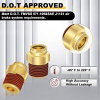 Raccords de conduite de frein à air à connexion rapide DOT Brass 1/2 \ "Tube OD à haute pression 1/2 \" X 1/2 \ "filetage NPT pour remorques de camions